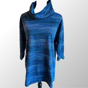 NWT‎ T by Talbots Tunic Top in 1XP
Blue Print Cowl Neck Long Sleeve Textured